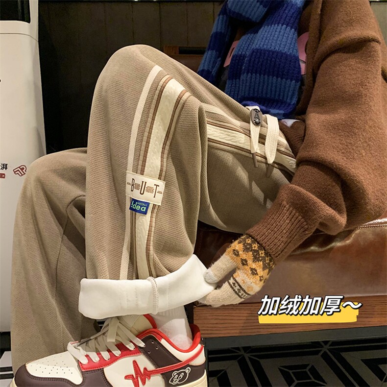 22冬 加绒加厚奥利绒港风宽松休闲长裤 B266-9522-P65图片
