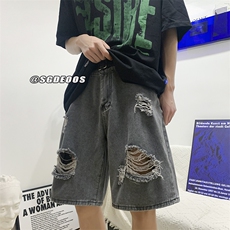 2023牛仔短裤宽松个性破洞休闲裤313A-1-NZ004-P45控价58，男装牛仔裤，星座808A-1