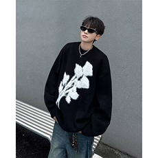 针织衫男女韩版潮流提花帅百搭宽松2024冬季新款ins毛衣MZ570-P46，男装针织衫/毛衣，星座412-2