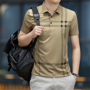 保罗男士短袖T恤翻领半袖薄款2023夏季新款中年商务休闲polo衫男