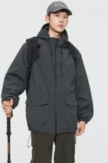 2025秋季户外连帽冲锋衣三防情侣登山服夹克男山系外套JK2381-P40，男装夹克，星座1402-2