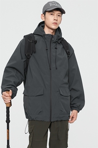2025秋季户外连帽冲锋衣三防情侣登山服夹克男山系外套JK2381-P40图片