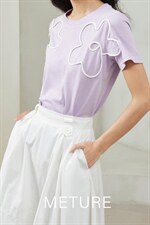 现货，夏季新款盘花短袖T恤，女装T恤，觅处