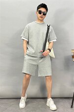 21013-p1452025夏高档新款宽松休闲纯色短袖T恤短裤高品质套装，男装牛仔裤，星座1305