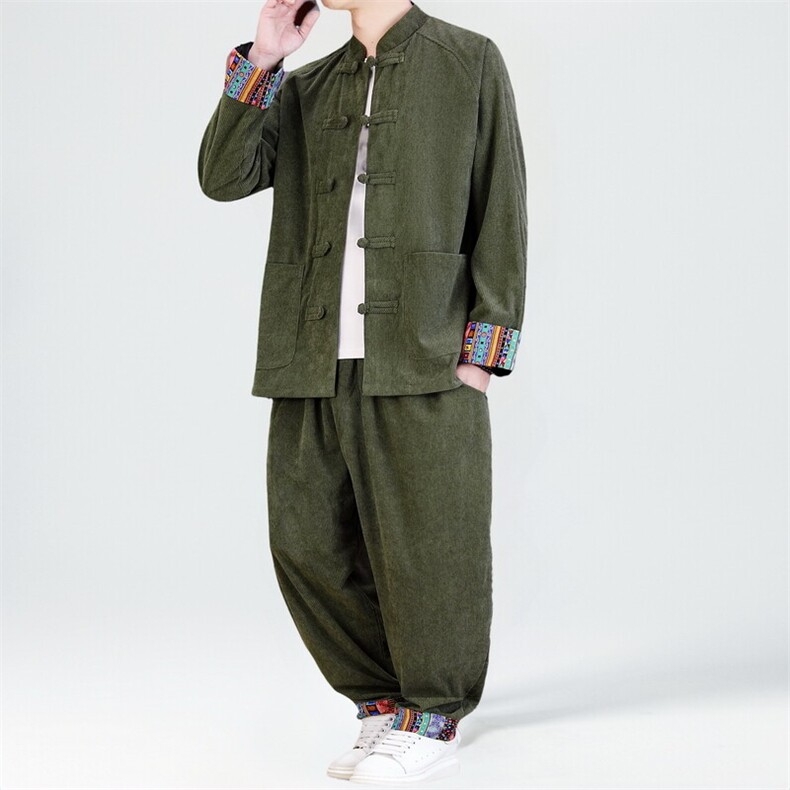 男士外套灯芯绒夹克套装盘扣立领风XZ1512-2502套装-P130,男装夹克,星座1512