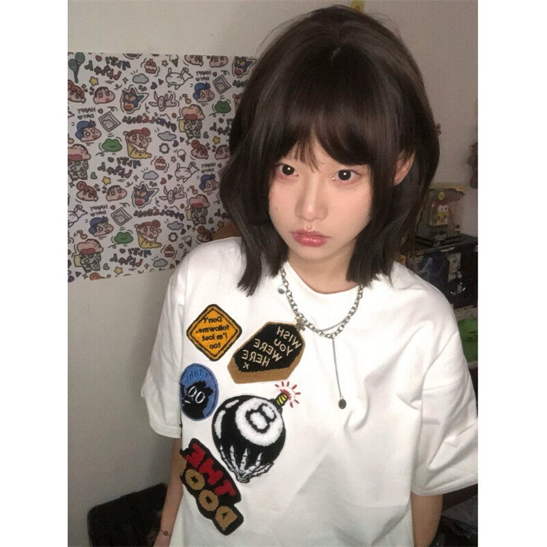 DX698HH-特P35美式植绒刺绣重磅短袖t恤男女款夏季潮牌情侣半袖,男装T恤,星座1007（原301D）