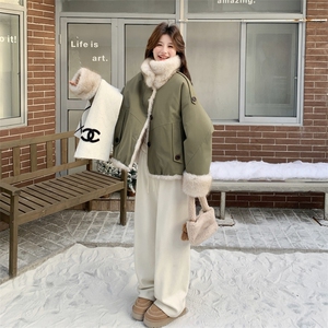 新款！环保皮草两面穿皮毛一体派克服外套2C133-6009-P255-K378图片