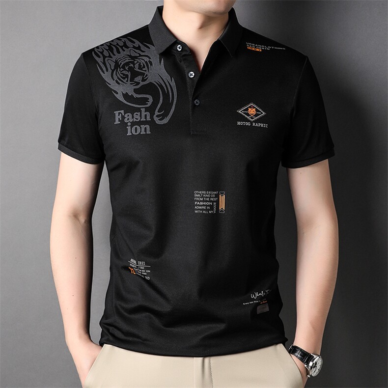 POLO衫男上衣半袖男装衣服男士体恤衫T恤潮牌休闲翻领爸爸短袖男图片