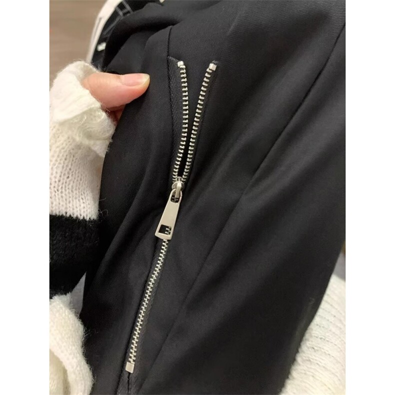 【有货】DG70-P50美式三条杠条纹运动拉链直筒解构设计感阔腿裤潮,男装休闲裤,星座603-2