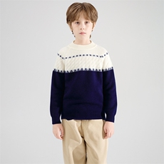 时尚百搭通勤简约儿童加厚半高提花，童装儿童羊毛衫，牧皓研