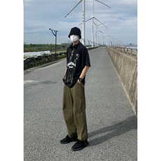 B221美式ins街头hiphop宽松工装休闲裤子LK23122-P65控88，男装休闲裤，电商B221