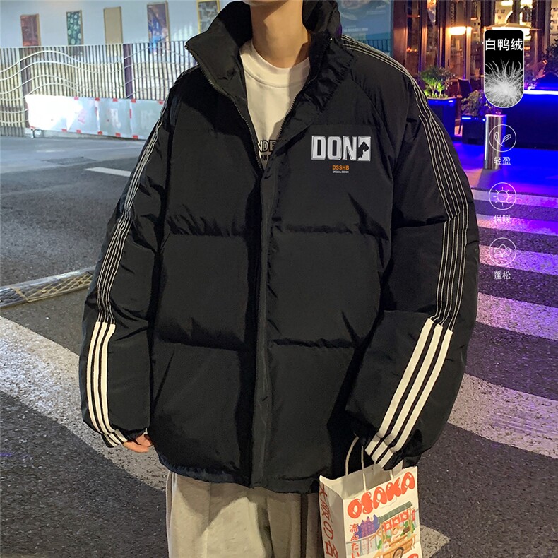 港风冬季新款织带立领羽绒服男潮宽松印花YR6116P235控298,男装羽绒服,电商A268A