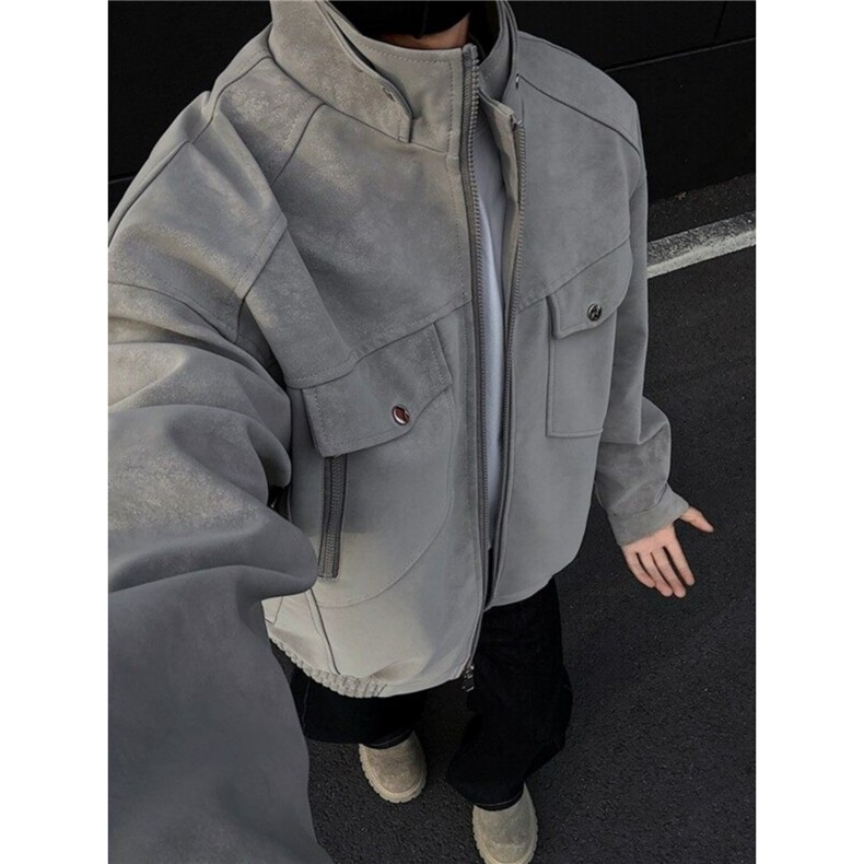 pu皮外套男春秋痞帅美式复古工装男装皮衣夹克男款衣服W6870-P75,男装夹克,星座412-3