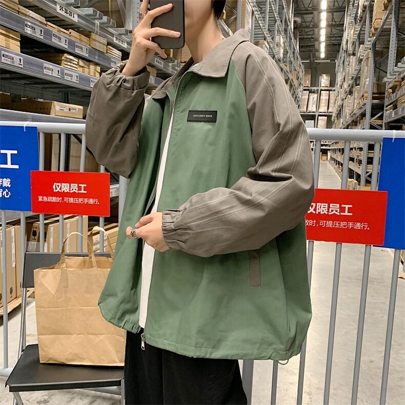 秋季ins夹克拉链门襟外穿青春流行拼接连帽休闲男长袖W1830-P46,男装夹克,星座512-4