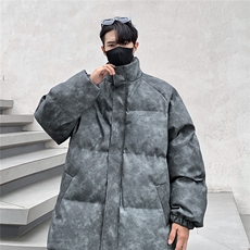 港风PU皮复古做旧设计钢印棉衣男MY77096P130控198抖控228，男装棉衣，星座227-7