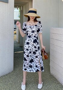 夏季新款碎花连衣裙图片