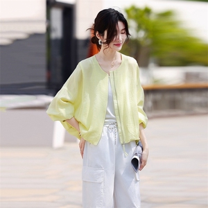 爆【现货】宽松圆领薄款短外套上衣女2025夏季小个子时尚防晒衣图片