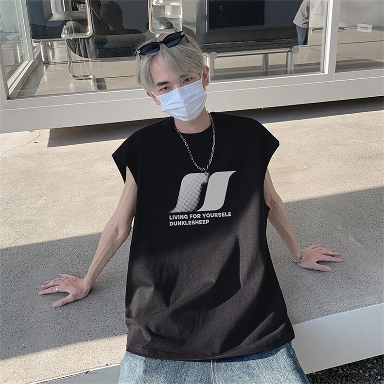 已注册直播抖音得物品质纯棉250克无袖背心T恤T2523P25控39,男装T恤,电商C408(原B339-1)
