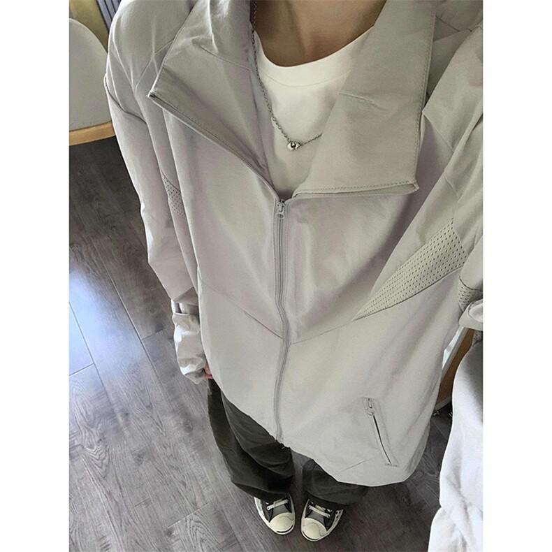 春夏款高品质冰感速干防晒服休闲户外运动外套透气弹力机能风夹克,男装防晒衣,电商A443