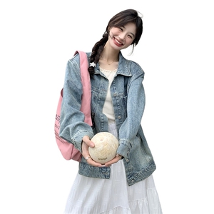 牛仔外套女宽松慵懒风2025春新款韩版宽松设计感洋气小个子上衣潮图片