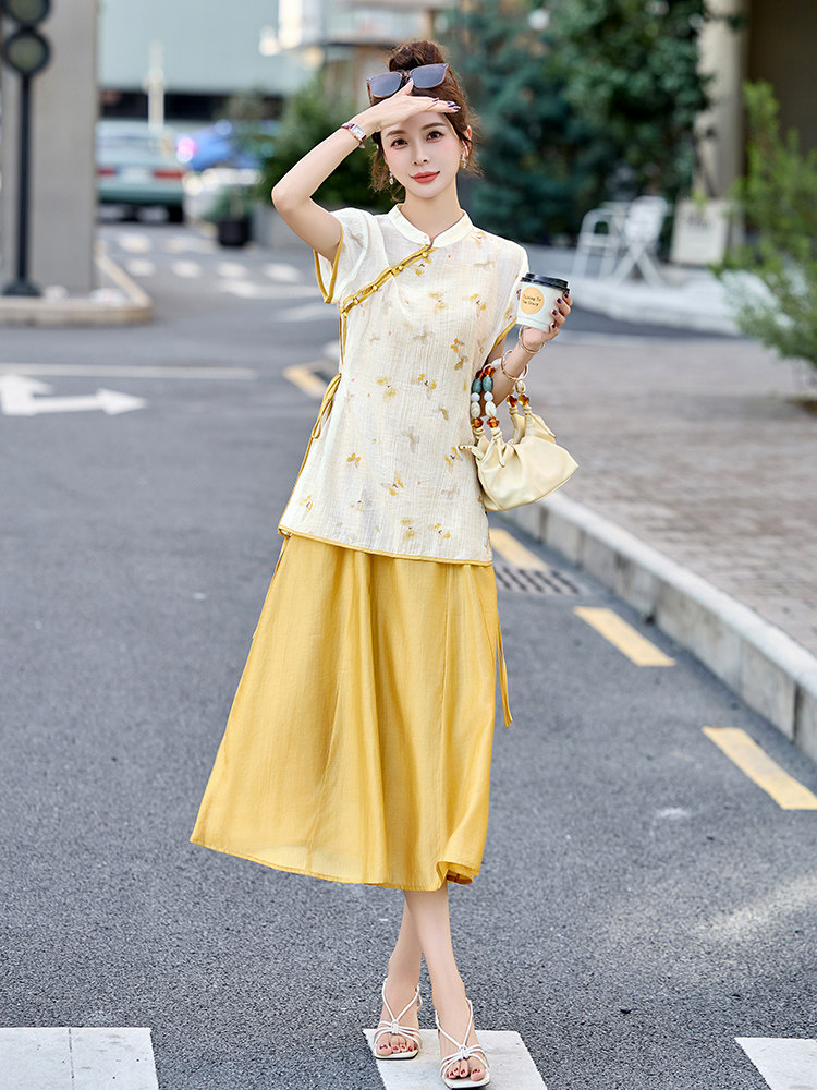 新中式复古短袖旗袍连衣裙女欧洲站2025夏季新款时尚潮,女装连衣裙,衣之秀