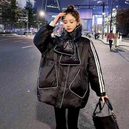 DG850韩范时尚简约大口袋配围脖冬季保暖羽绒服,女装羽绒服,L·H·X