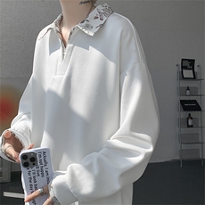 秋冬男士韩系老钱风假两件卫衣宽松拼接休闲上衣外套特P50，女装短外套，电商B319
