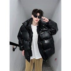 405A美式高街个性金属设计假两件pu皮棉服MY24925-P155控188，男装棉衣，星座405A