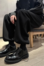 K8018/P50春装现货港风抽绳束脚西裤男垂感休闲裤宽松大码裤子，男装西裤，电商A141