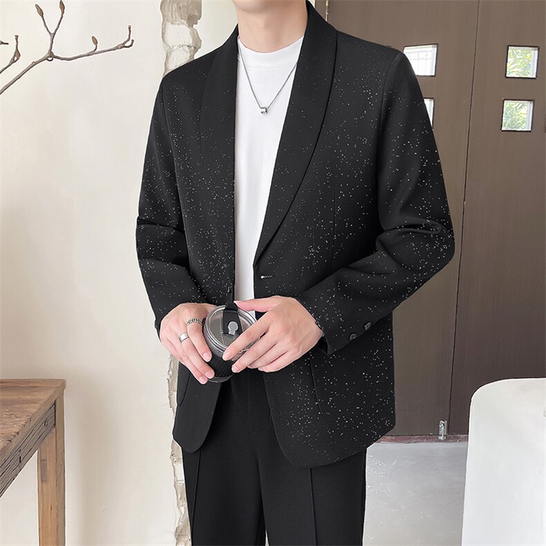 轻熟风~秋季微阔满天星垫肩休闲西装外套K620/P100,男装西服套装,电商B331