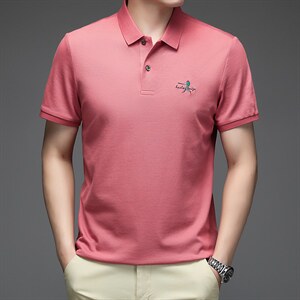 夏季新款男士翻领短袖t恤中年有领男装上衣服休闲POLO衫图片