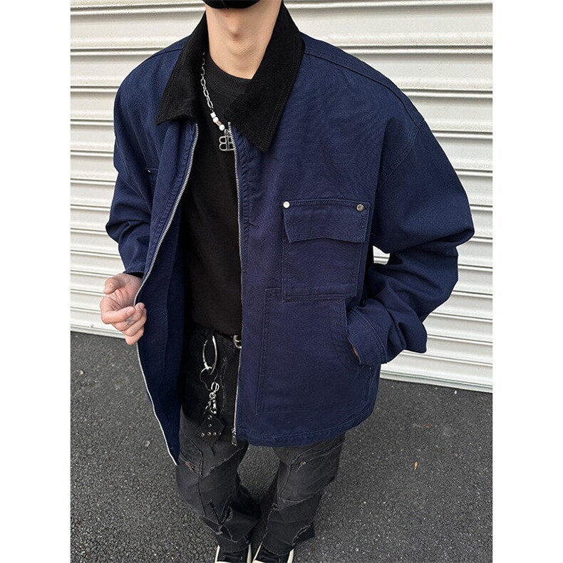 美式潮牌工装夹克男春小个子街头上衣简约百搭休闲外套JK1180-P98图片