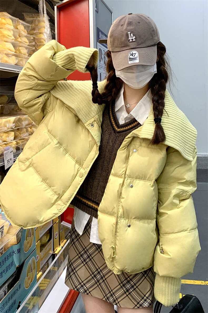 短款羽绒服女2025冬季韩系超好看连帽面包服白鸭绒厚外套,女装羽绒服,诺蝶