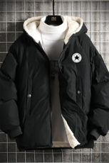 MY16177-P100加厚加绒连帽衣男大码服男面包服男网格挂拍，男装棉衣，电商A040A