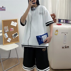 短袖t恤套装2023新款夏季休闲帅气搭配潮流衣服A161-2-TZ01-P45图片