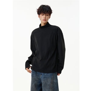 无影墙 双面绒感小高领保暖打底衫解构内搭长袖男H1145特P22图片