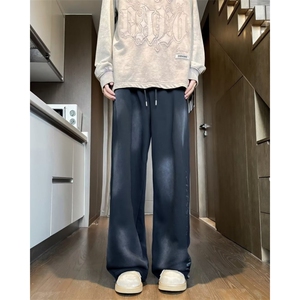 休闲裤男士韩版潮流高街百搭字母渐变色2024秋冬ins长裤K5807-P43图片