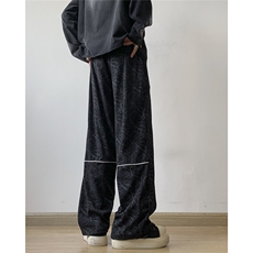 217-2-K2461-P50秋季灯芯绒休闲裤男痞帅扎染宽松直筒脏脏长裤子，男装休闲裤，星座217-2