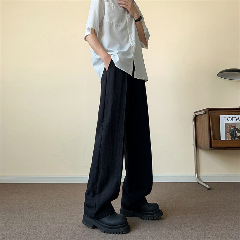夏季风亚麻裤子复古透气直筒中式棉麻长裤504-K842-TP33控59,男装休闲裤,星座504