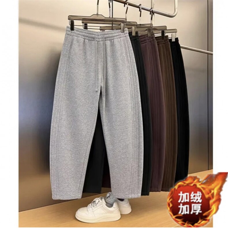 秋冬加绒宽松男弯刀裤休闲长裤K02-1P65,男装卫衣,星座1012-1