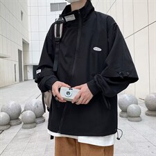 秋季新款美式高街斜拉链夹克上衣潮牌设计感工装外套男W3574-P55，男装夹克，星座512-2