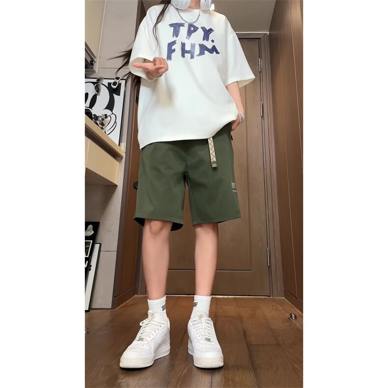 【非网图】夏季休闲短裤男薄款冰丝中裤五分裤男B381/3016,男装牛仔裤,电商B381（原B382）