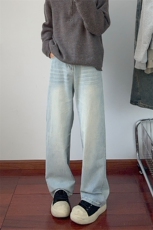 B221美式ins高街暗黑重工艺宽松微喇牛仔裤LK24388-P55控78，男装牛仔裤，电商B221
