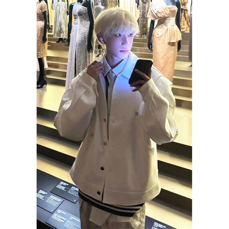 解构双层弯刀袖设计短款夹克男潮垫肩高级感痞帅休闲外套J803,男装夹克,星座1116A（原606A-3）