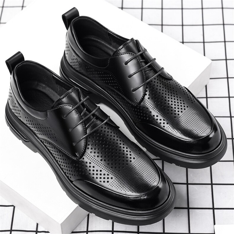 夏季男士皮鞋商务正装休闲鞋镂空透气凉皮鞋，男鞋皮鞋，电商A223