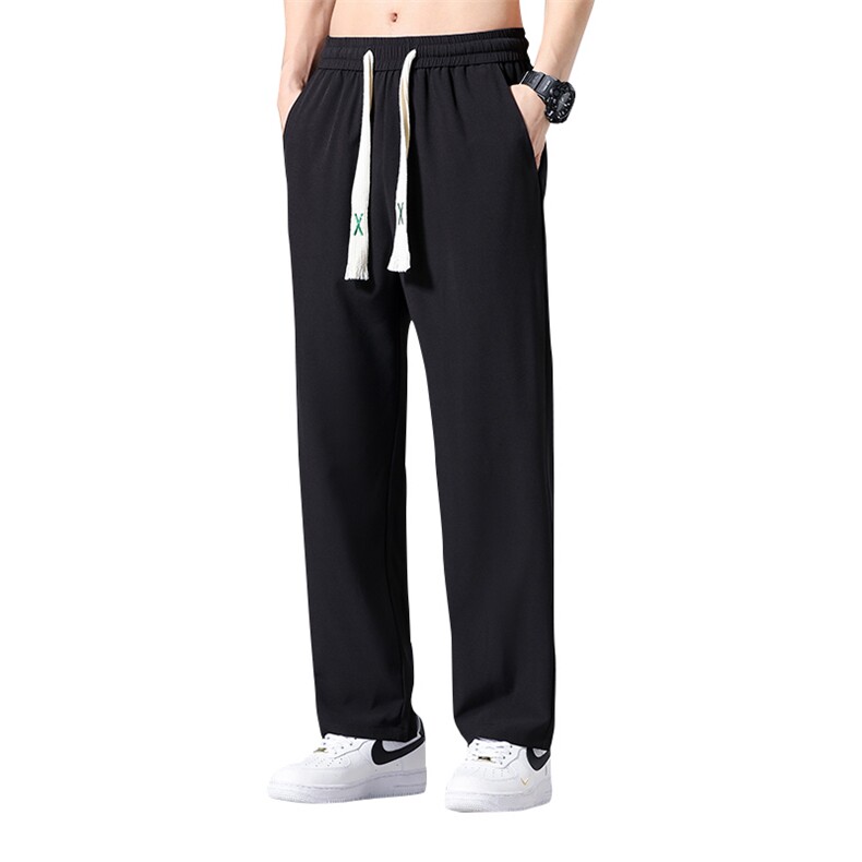 2024春季新品冰丝速干休闲男士垂感直筒宽松抽绳裤2208-P25,男装休闲裤,电商A128
