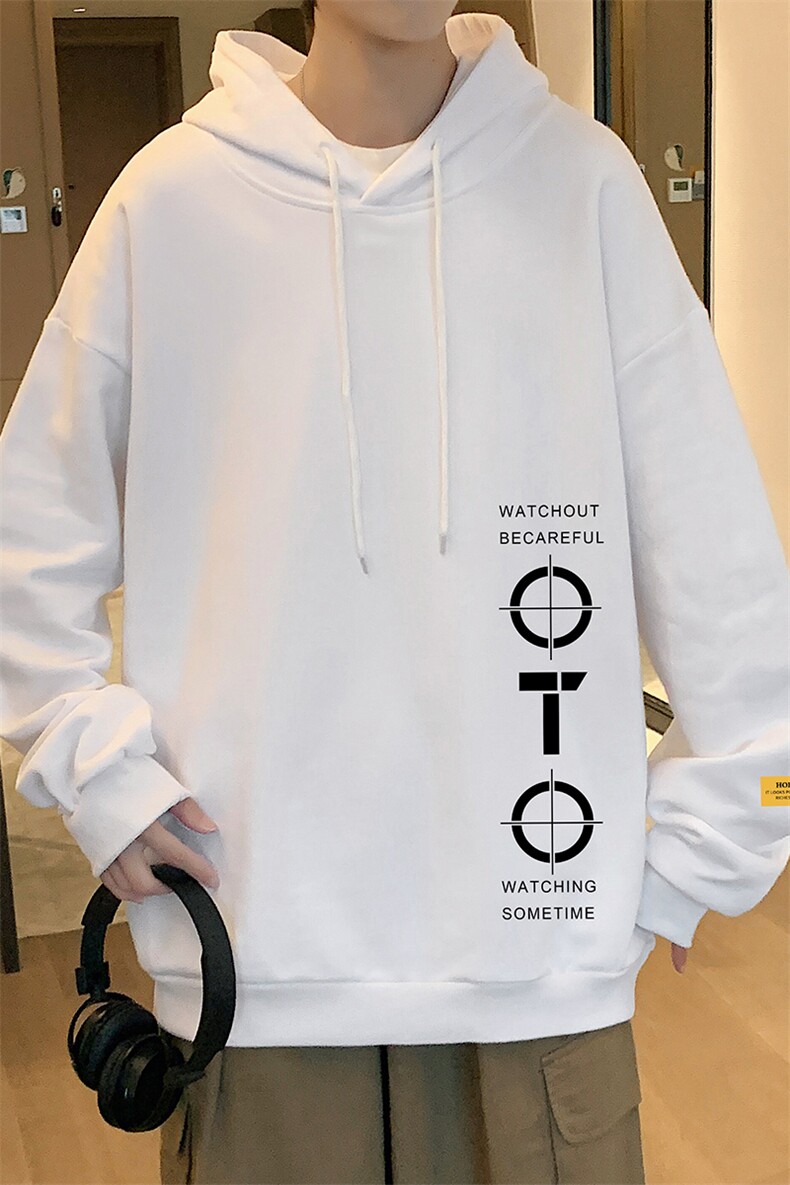 WY2114-P35加绒款-P40纯棉连帽卫衣男大码运动帽衫宽松薄外套男,男装卫衣,电商A040