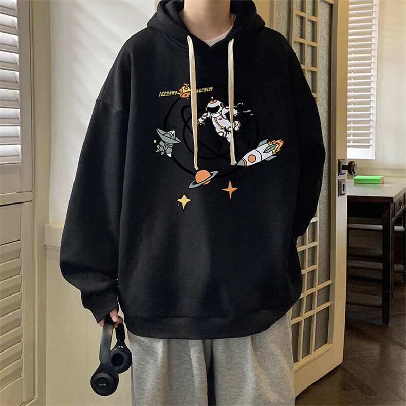 纯棉连帽卫衣男大码运动帽衫宽松薄WY2142-P35加绒款-P40,男装卫衣,电商A040