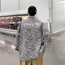 1506-1/JY80941/P45春秋季新款高街蓝白斜纹重工贴布刺绣宽松夹克，男装夹克，星座1506-1