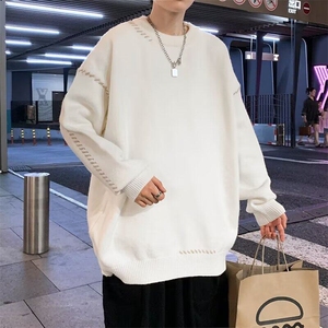 毛衣男秋冬款美式复古慵懒风针织衫高级感oversize毛线衣 M2403图片